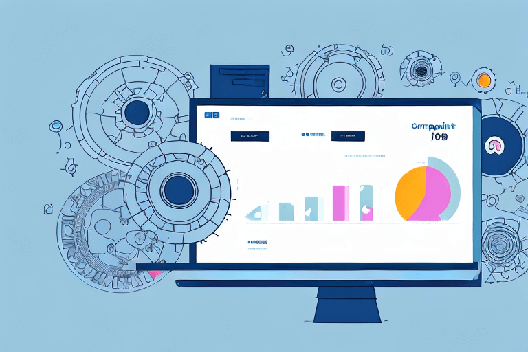 A computer with a content marketing dashboard on the screen. 