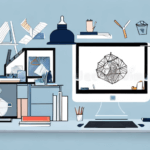 A Home Office Setup With A Laptop