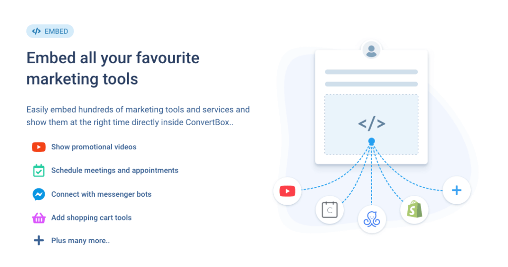 Convertbox embed all your favorite marketing tools