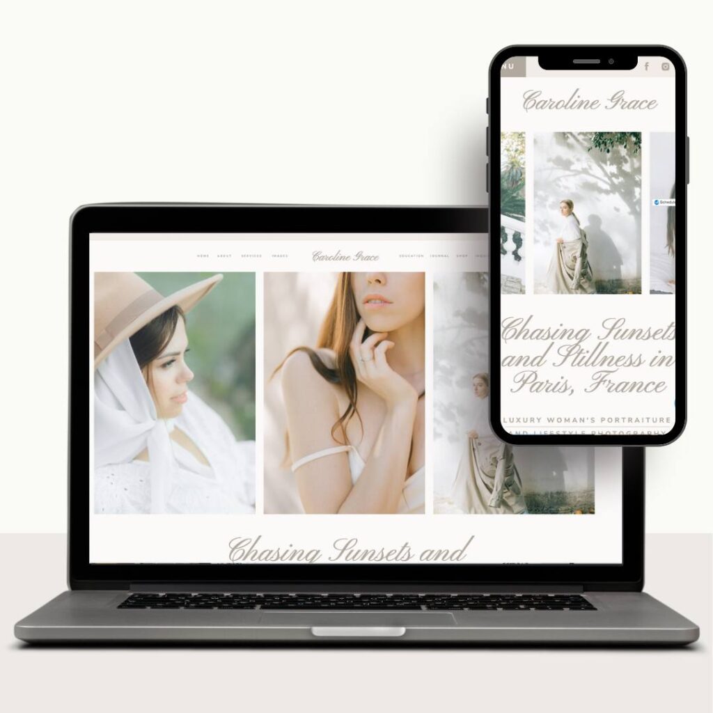 Showit Website Template for Bloggers: Caroline Grace by With Grace and Gold