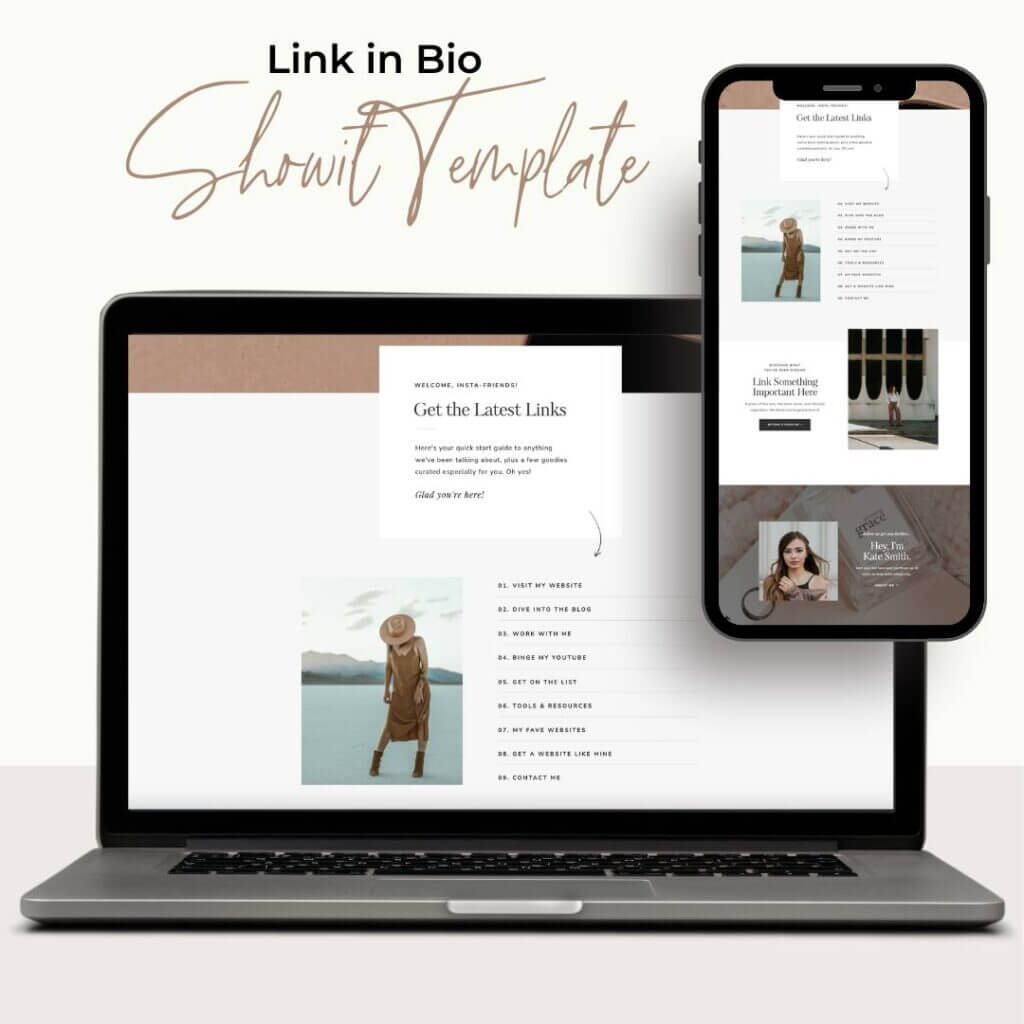 Tonic Site Shop's Link in Bio website template for Showit.