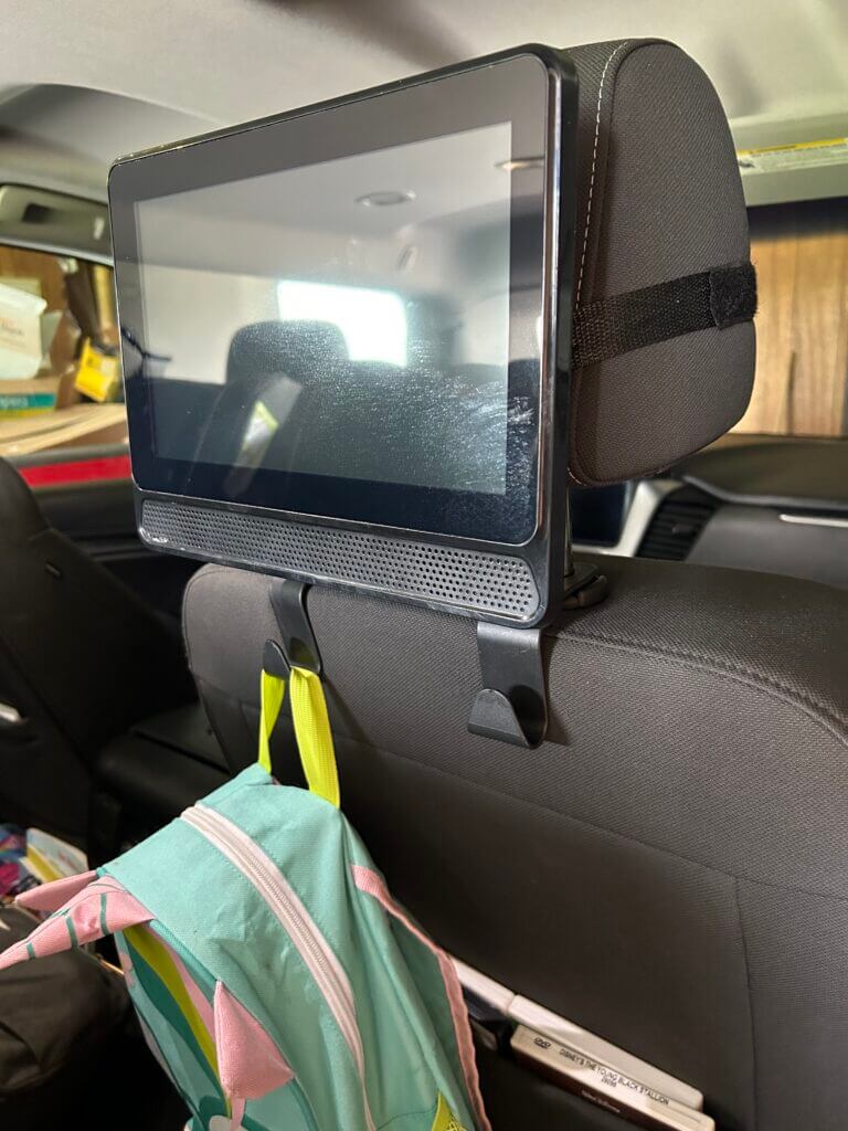 DVD Player for car headrest. Play movies for your kids on long roadtrips.