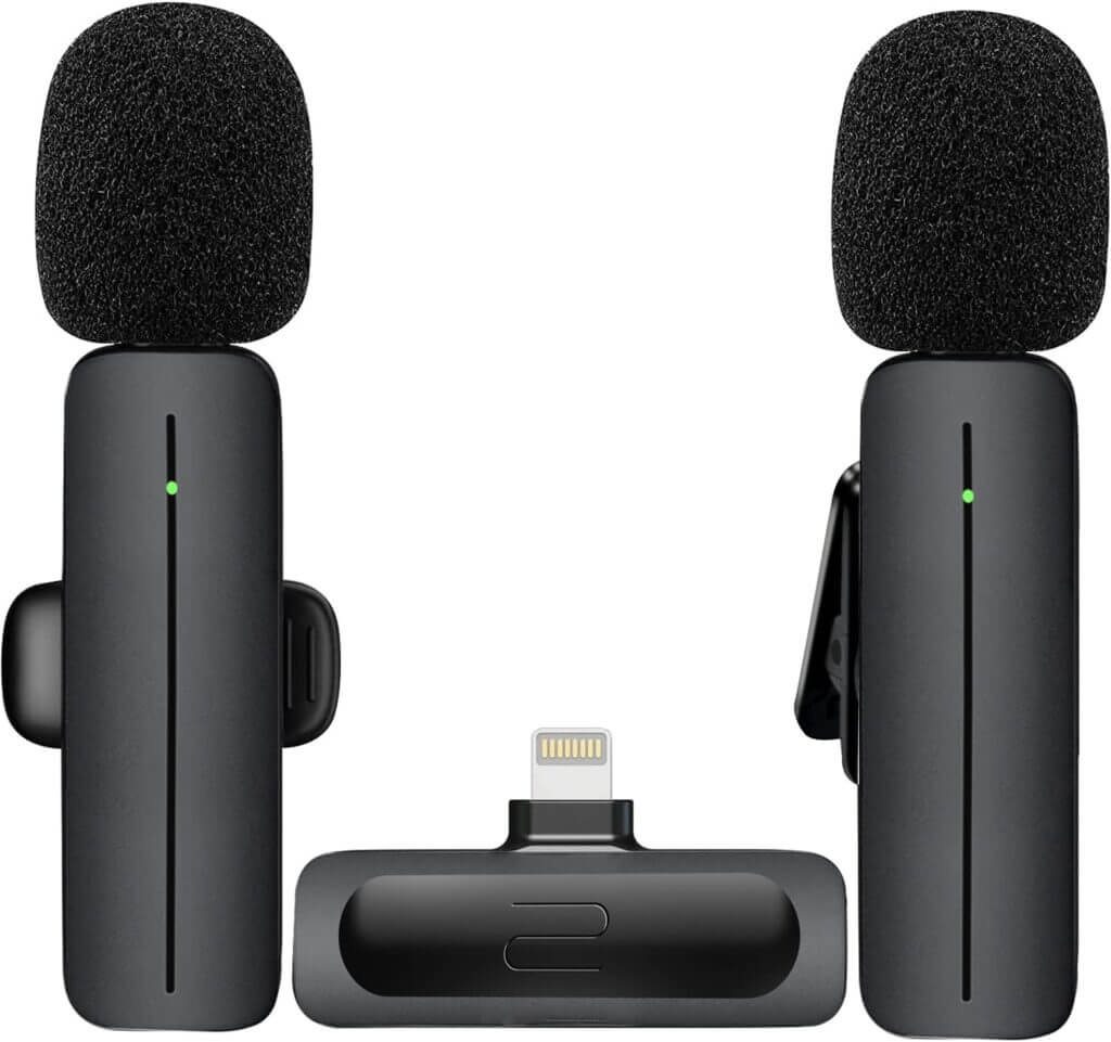 Cordless Dual Mic for content creators - perfect for creating YouTube videos or podcast audio content. 