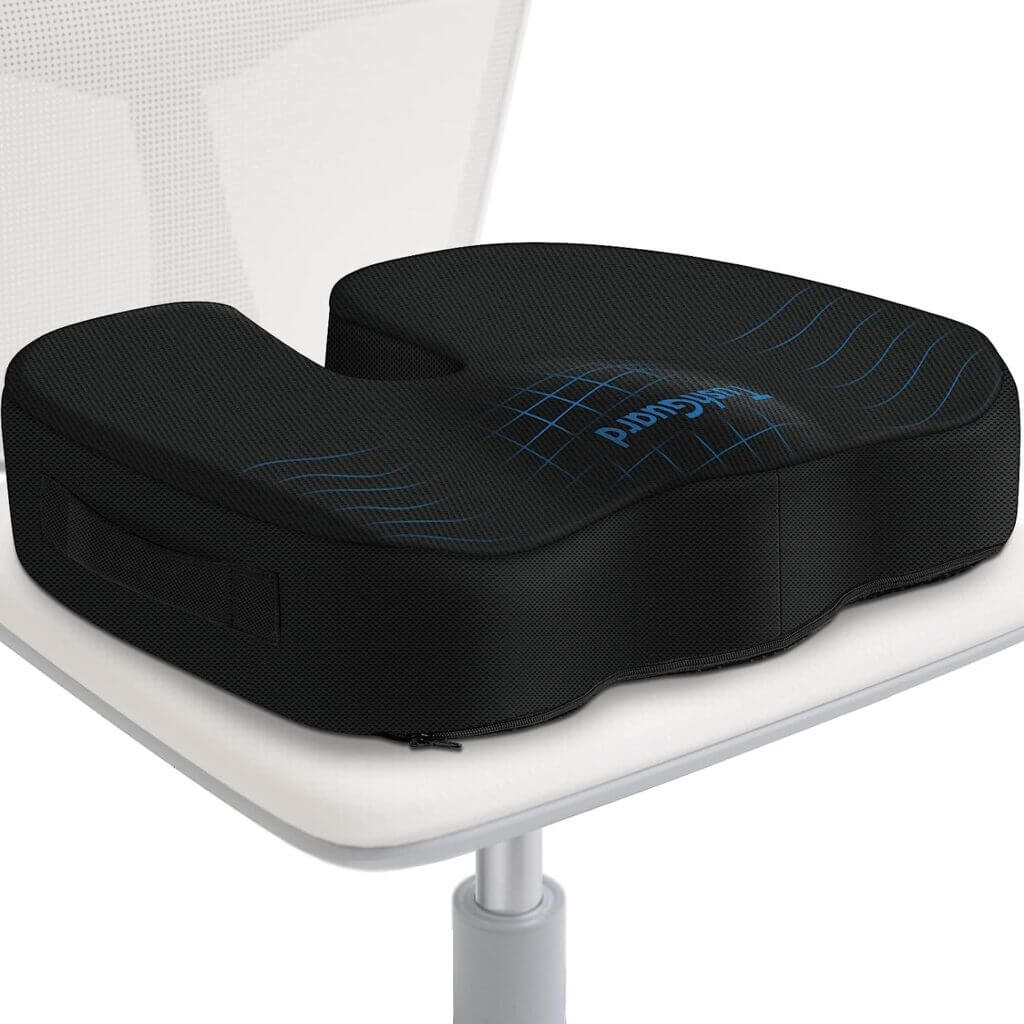 Memory foam seat cushion for home office comfort. 