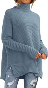 Oversized sweater, perfect with leggings and booties. Winter Work from Home Outfits for Moms.