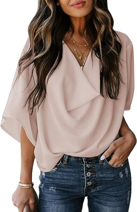 Womens Short Sleeve Chiffon Shirt comfortable, dressy, yet causal. Perfect for a little more dressy day, and warmer temperatures. 