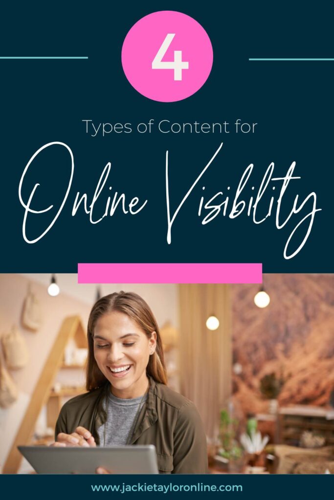 Learn your options for types of content to get your online business more visible. 