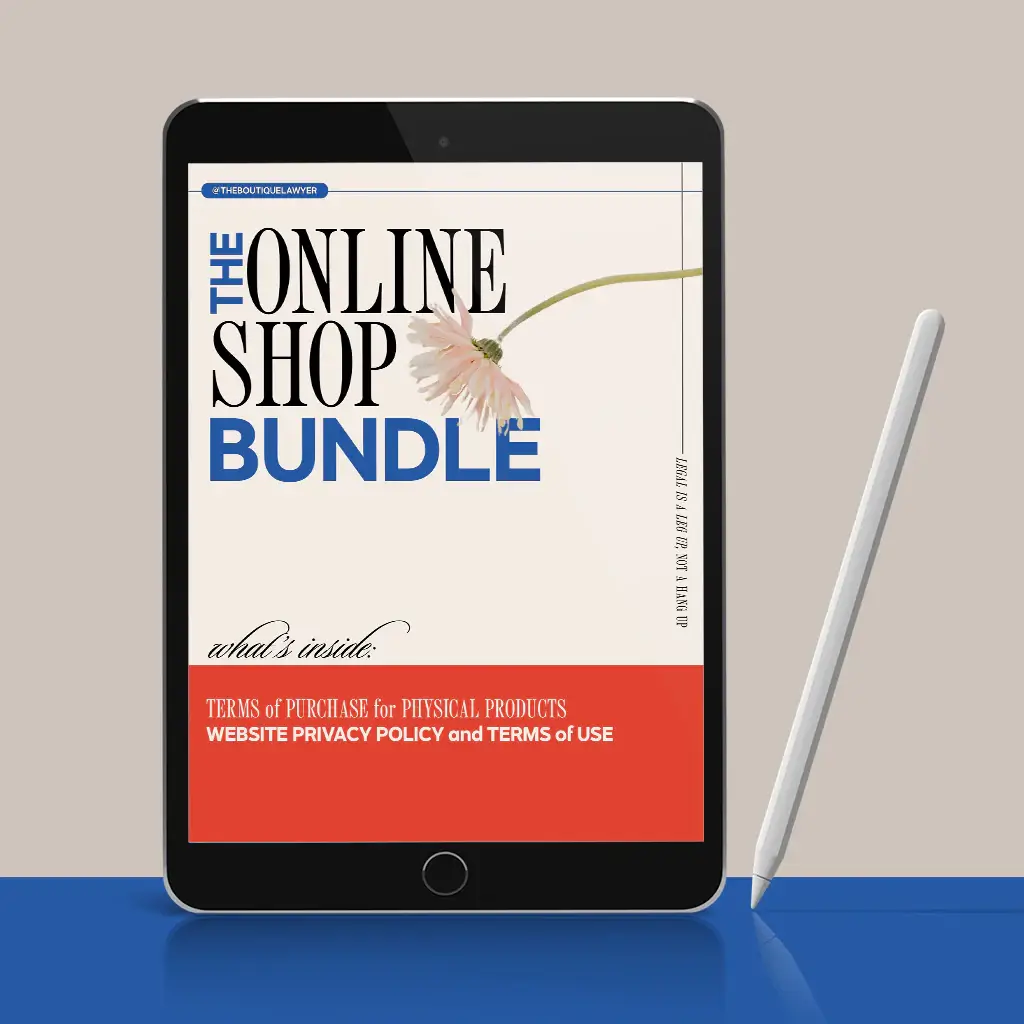The Online Shop Bundle: Legal Template by The Boutique Lawyer.