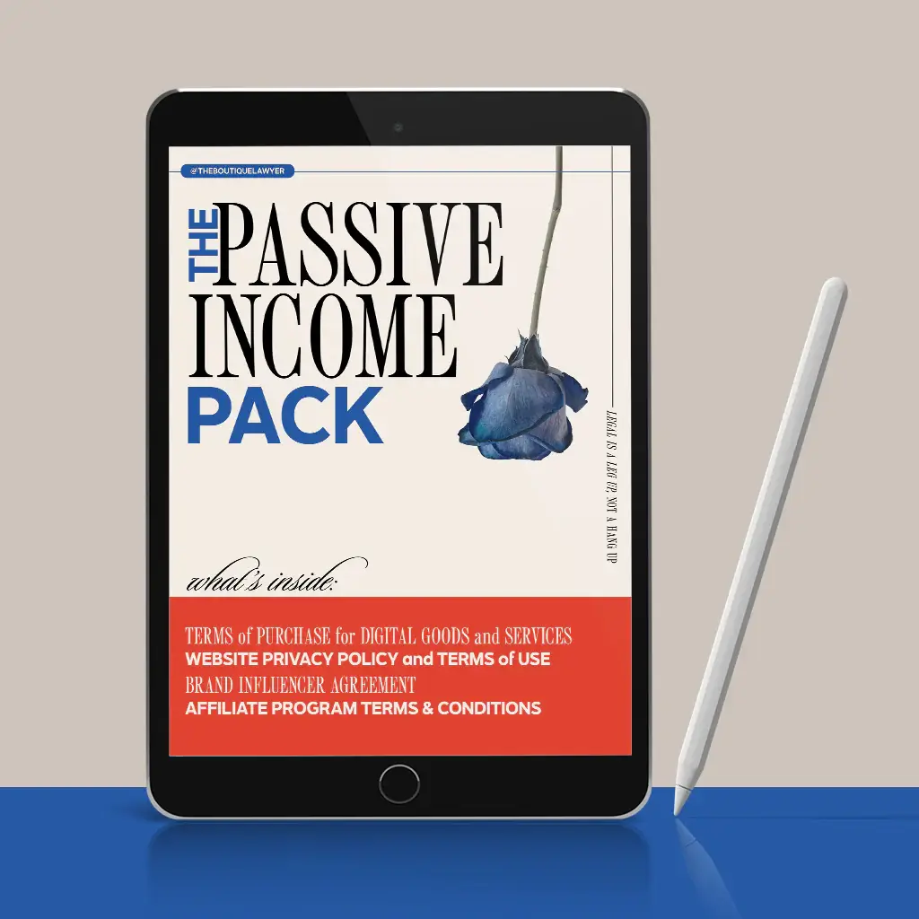 The Passive Income Pack: Legal Template by The Boutique Lawyer.