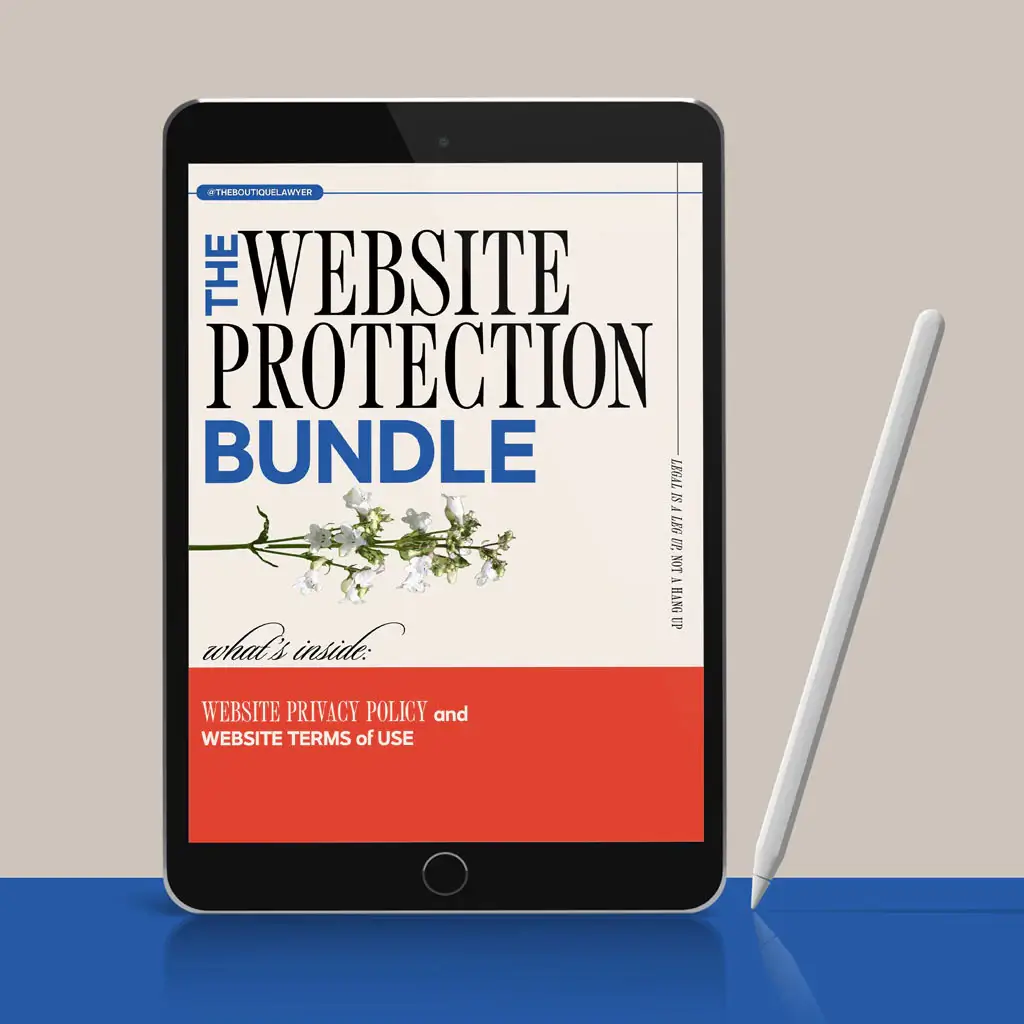 The Website Protection Bundle: Legal Template by The Boutique Lawyer.