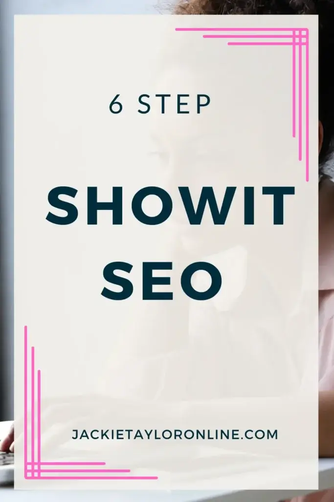 6 Step Showit SEO Checklist for a website that gets found. 