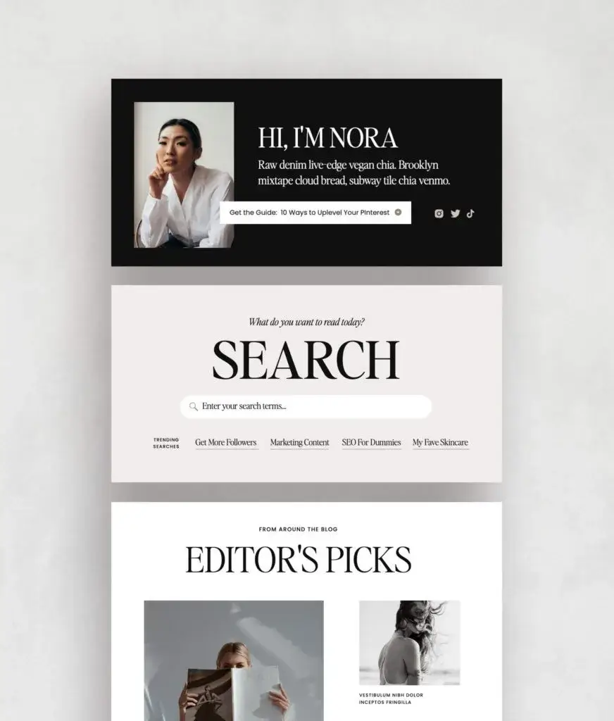 Showit Blog Templates - Blog Expansion Pack by Tonic Site Shop.