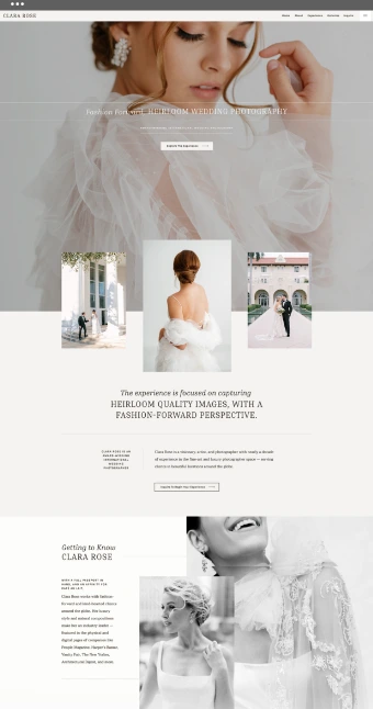 Clara Rose Template Design - With Grace and Gold Website Template for Showit