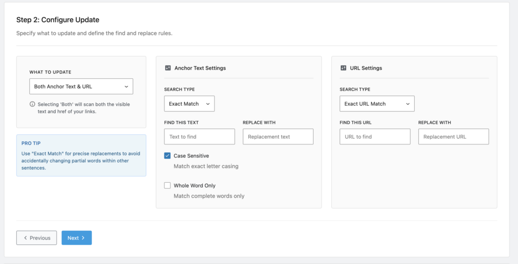 Rankmath Seo Link Genius How To: Add Your Text To Find. Then Add Your Replace With Text. Click Next, And You'Re Done! Simple And Easy. 