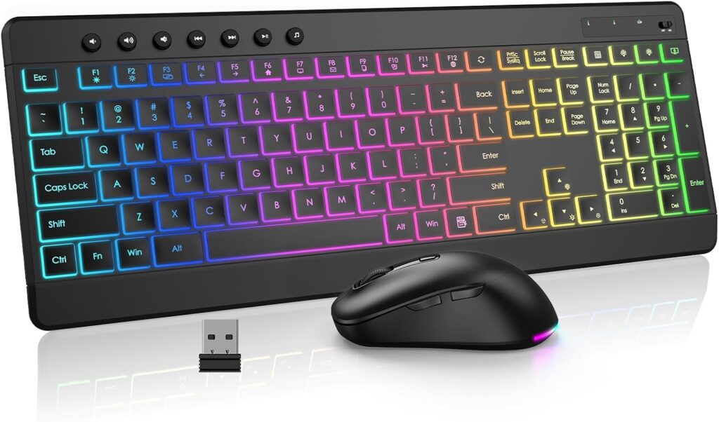 Silent Lightup Wireless Keyboard Mouse